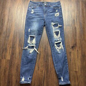 Judy Blue Skinny Fit Jeans JB8864 Destroyed Dark Wash Women’s Size 9/29